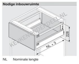 TANDEMBOX Antaro lade type DM (inbouwhoogte 228mm), 30kg