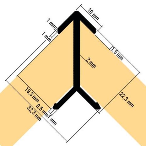 Verstekprofiel voor plint 18/19mm