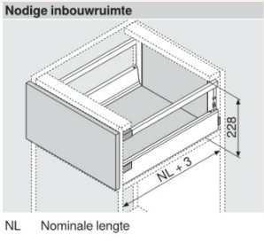 Antaro set lade DM, wit, diepte 550mm, 30kg