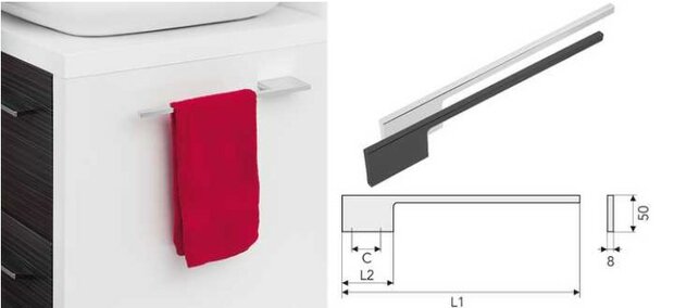 Handdoekhouder 320mm chroom