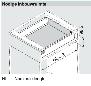 Antaro set lade M, grijs, diepte 600mm, 65kg