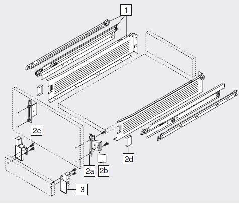 SETMBWIT.M550.30 Set lade M, wit, 550mm diepte, 30kg